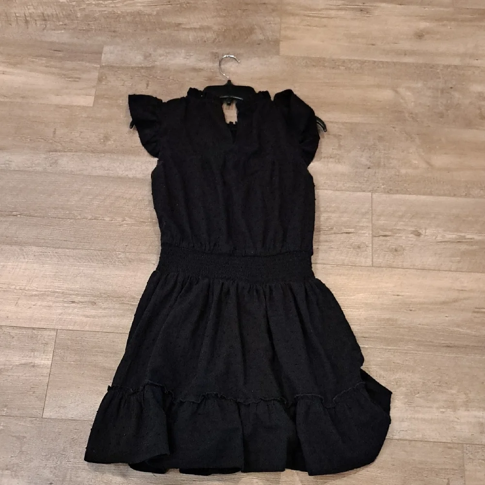 LOFT Black Smocked Tiered Cocktail Dress - Picture 5 of 5